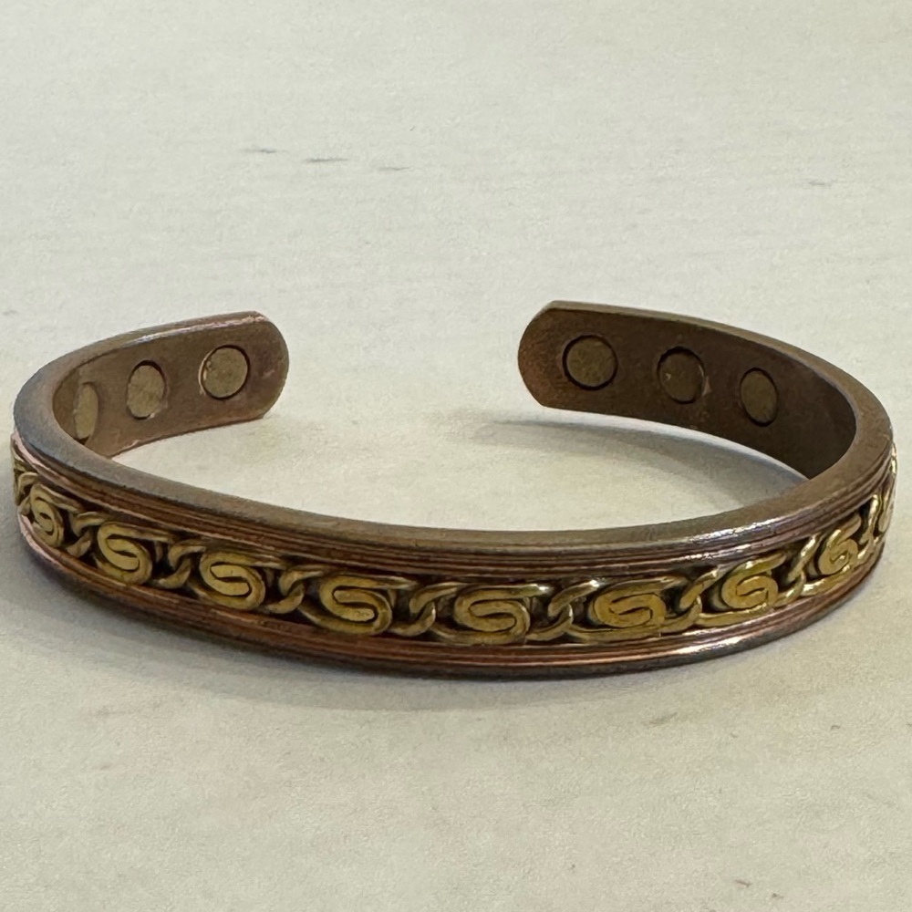 Copper Cuff Bracelet Magnetic Therapy Jewelry Arthritis Pain Relief Energy Peace - Picture 3 of 15